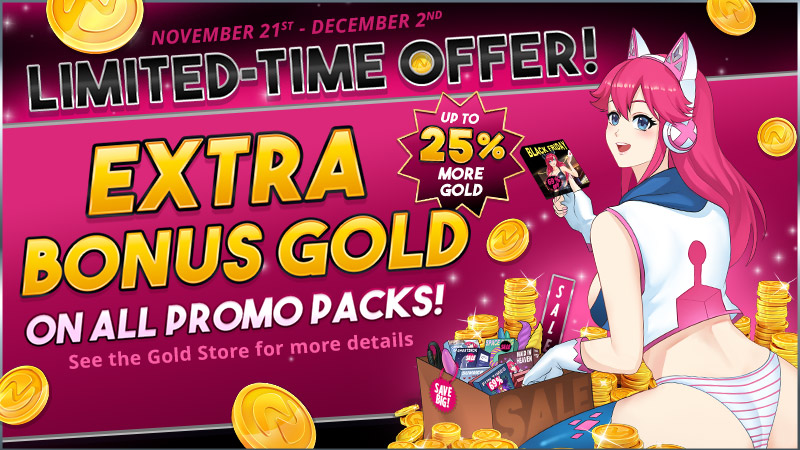 Imagen que muestra a Nutaku-Tan con la promoción en Gold