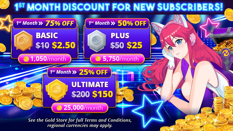 Image montrant la promotion d'abonnement Golden Week avec Nutaku-tan