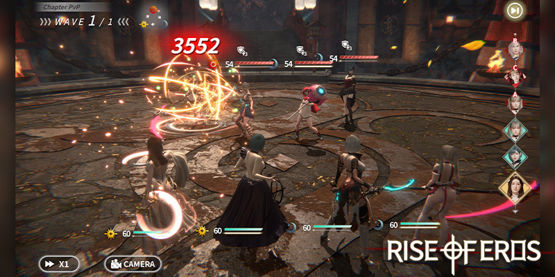 Image montrant une partie du gameplay de Rise of Eros