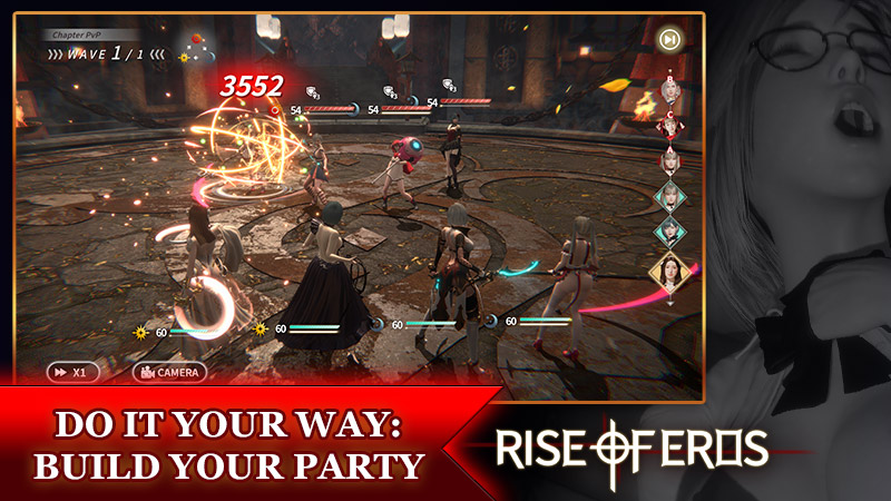 Image showing multiple characters fighting together in Rise of Eros