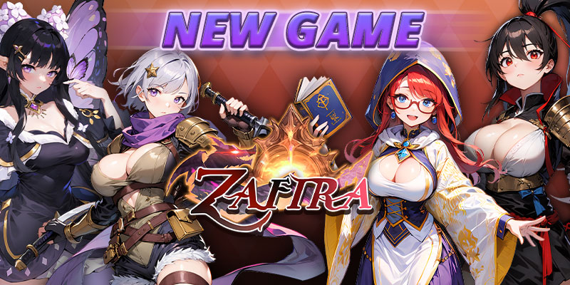 Image showing the title of the game and some of the girls from Zafira