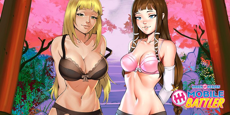 Two kinky girls that you will get to meet in Harem Heroes Mobile Battler