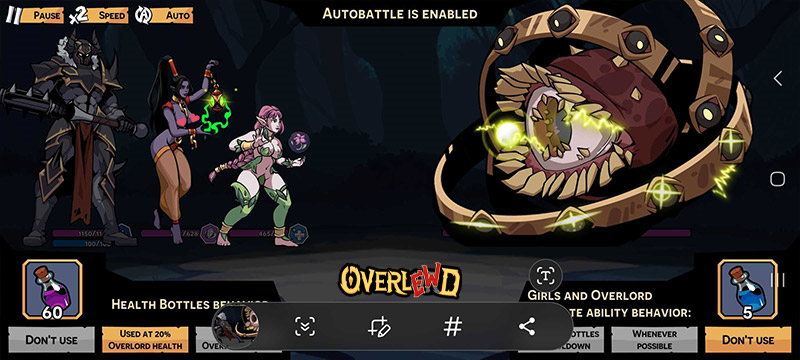Imagen que muestra combates de juego Overlewd