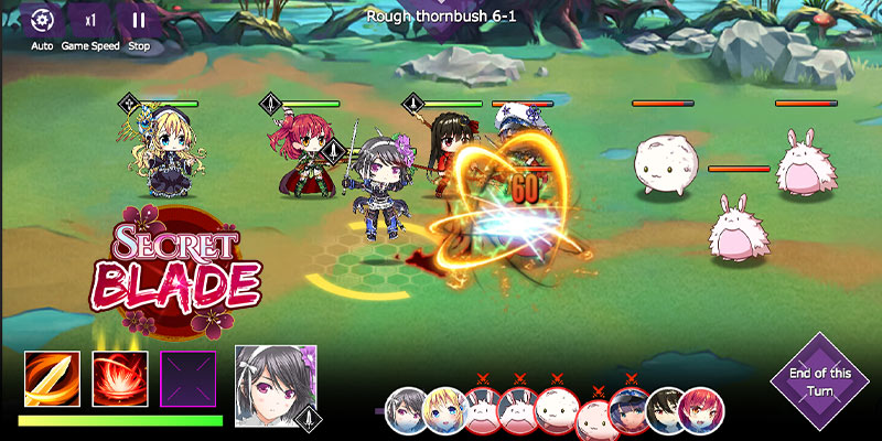 Image showing the battle system and main gameplay of Secret Blade