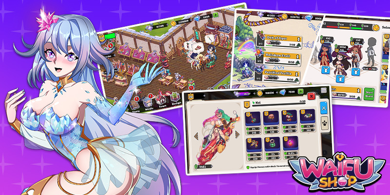 Image montrant une partie du gameplay de Waifu Shop